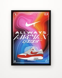 Allways enmarcada, cara A: las Air Max 1 rojas, sobre fondo blanco