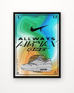 Allways enmarcada, cara B: las Air Max 1 blancas, sobre fondo blanco